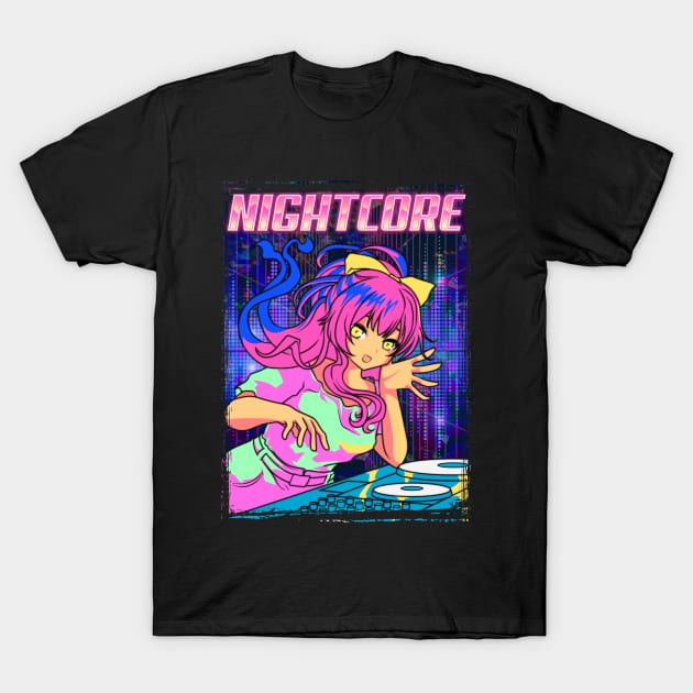 Aesthetic Nightcore Japanese Music Anime Girl EDM T-Shirt by theperfectpresents